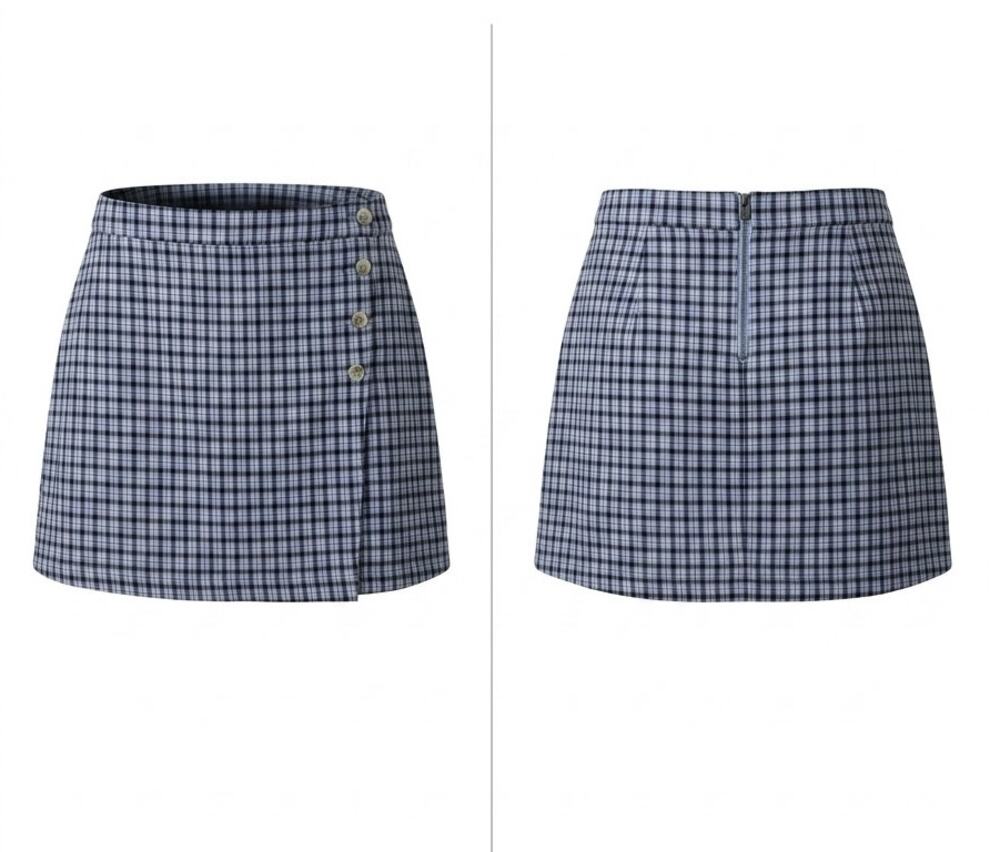 Hollister California Blue Wrap High Waist A-Line Mini Skirt Women Size L